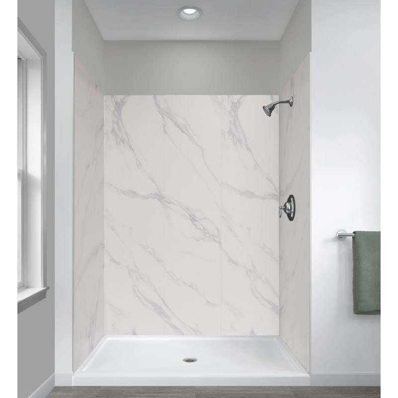 Foremost Gfs483478 Jetcoat 48x22 x 34x22 x 78x22 Five Panel Alcove Shower - Carrara White