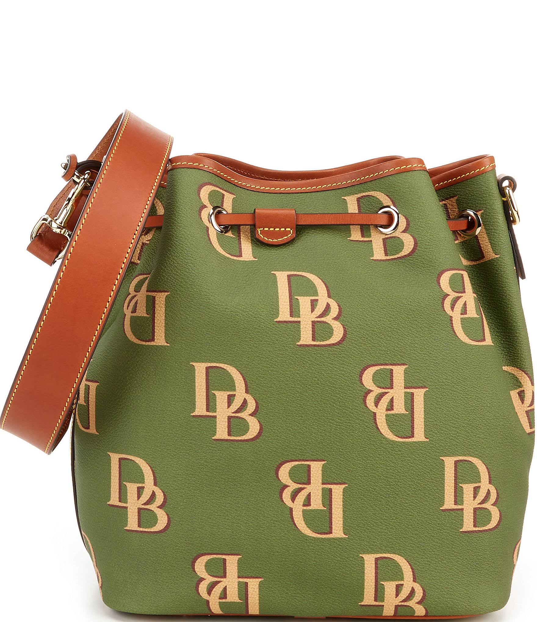Dooney Bourke Monogrammed Collection Drawstring Bucket Bag - Avocado