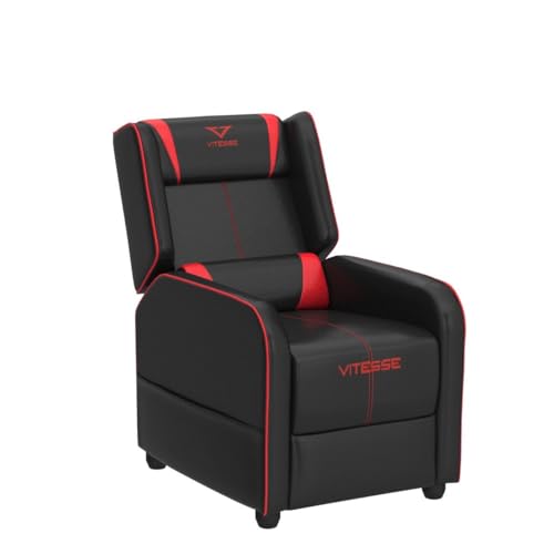 Vitesse Gaming Recliner Chair Racing Style Single Ergonomic Lounge Sofa Modern PU Leather Reclining Home Theater Seat for Living Gaming Room (Blue)