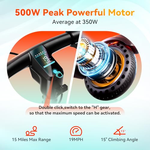 TST Electric Scooter for Adult, Up to 19 MPH and 20 Miles Long Range E Scooter, 8.5"/10" Solid and Pneumatic Tire