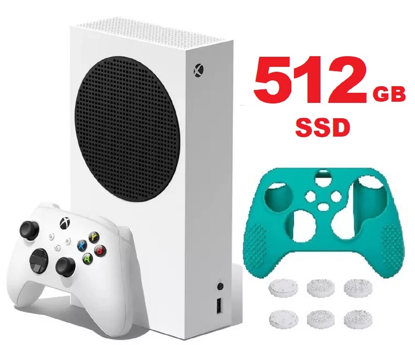 2022 Newest Xbox Series S Gaming Console System 512GB SSD White S Version W/Silicone Controller Cover Skin - Curated Treasures Market