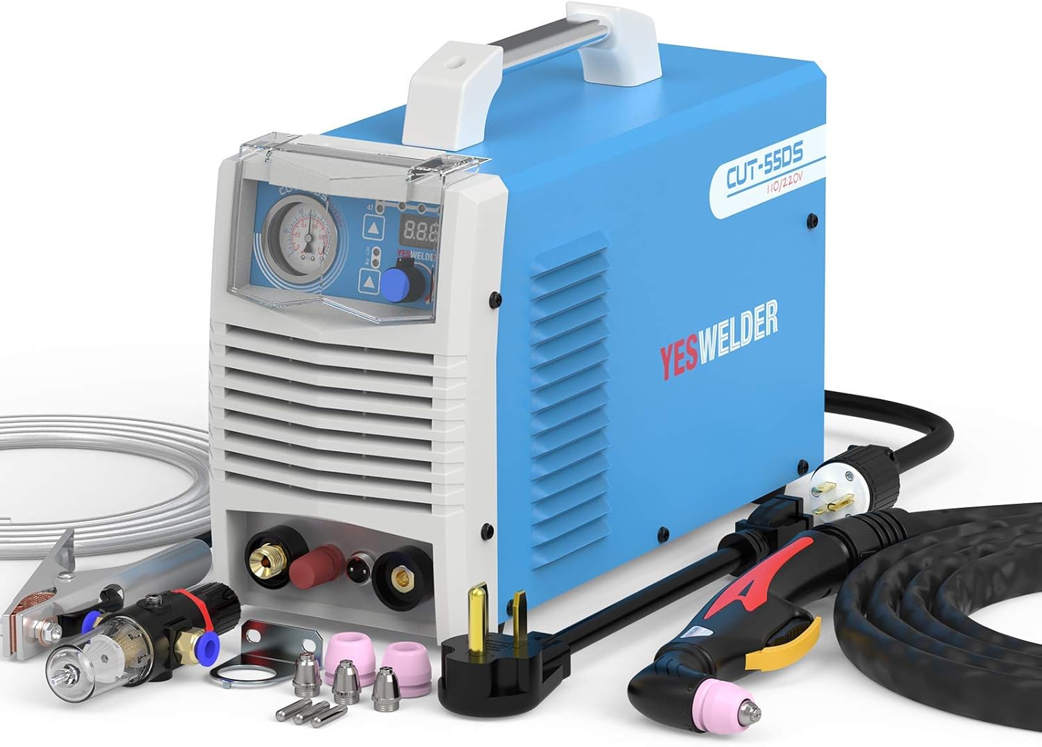 YESWELDER CUT-55DS 55Amp Non-Touch Pilot Arc Air Plasma Cutter 1/2 Inch Clean Cut