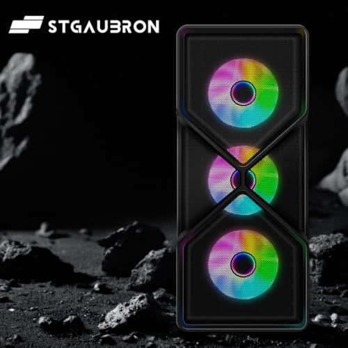 STGAubron Gaming PC Computer Desktop, GeForce RTX 2060 Super 8G, Intel Core I7 8th up to 4.1GHz, 16G DDR4, 1T SSD, WiFi 6 & BT 5.2, RGB Fan x6