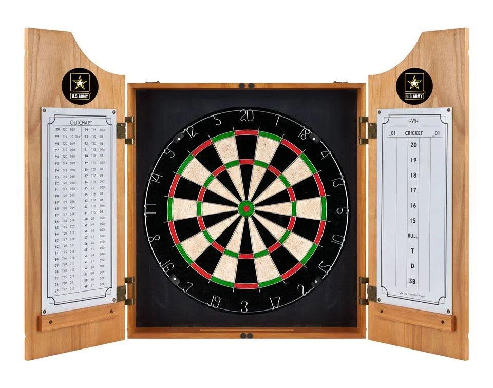U.S. Army Wood Dart Cabinet Set