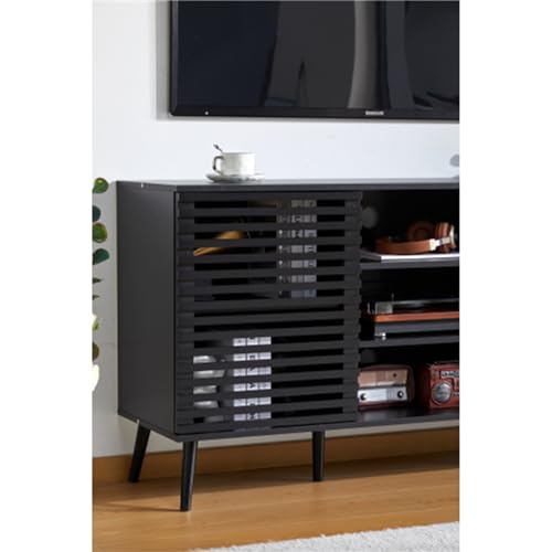 Mid-Century Modern TV Stand | 55" Wood Entertainment Center TV Console Table with Storage Hollow Door