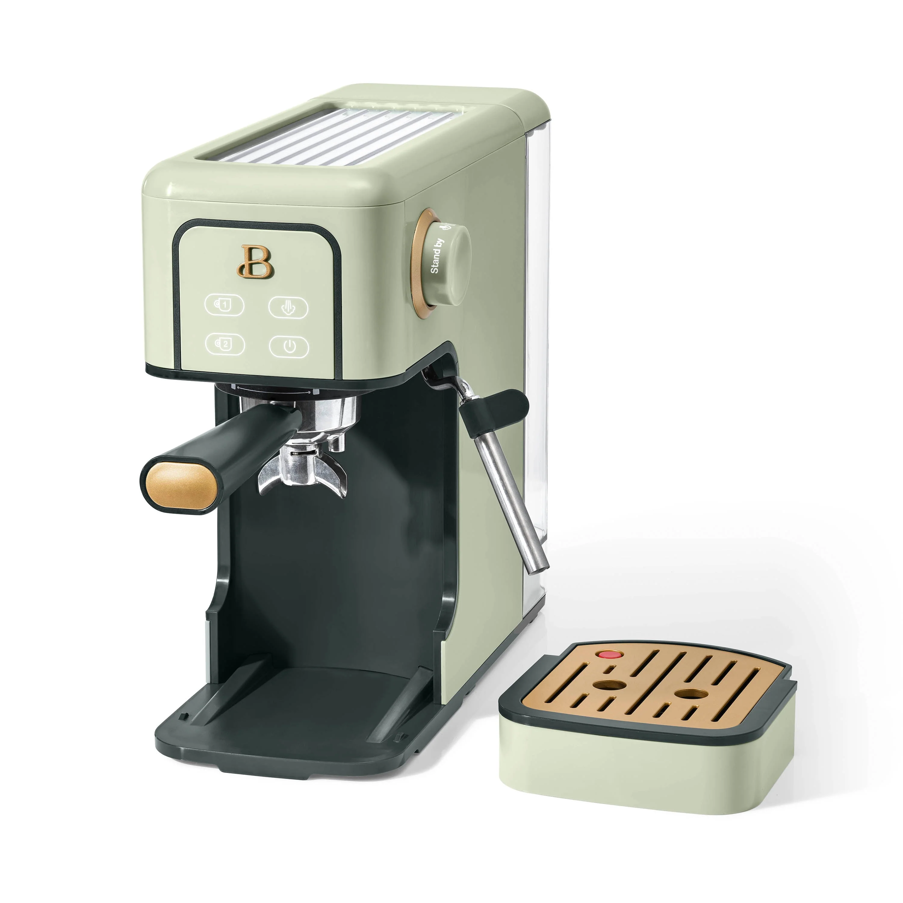Beautiful Slim Espresso Maker with 20-Bar Pressure, White Icing by Drew Barrymore