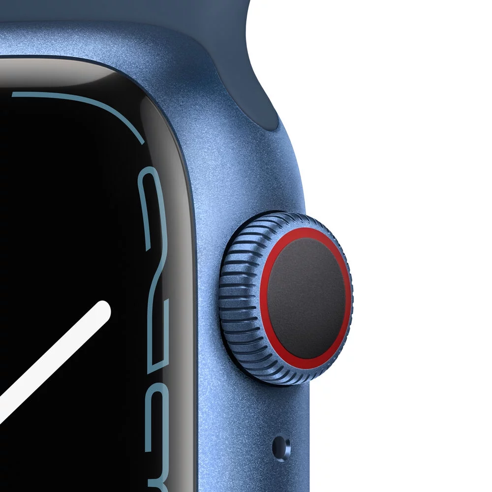 Restored Apple Watch Series 7, GPS + Cellular, 41mm Blue Aluminum Case with Abyss Blue Sport Band (Refurbished)