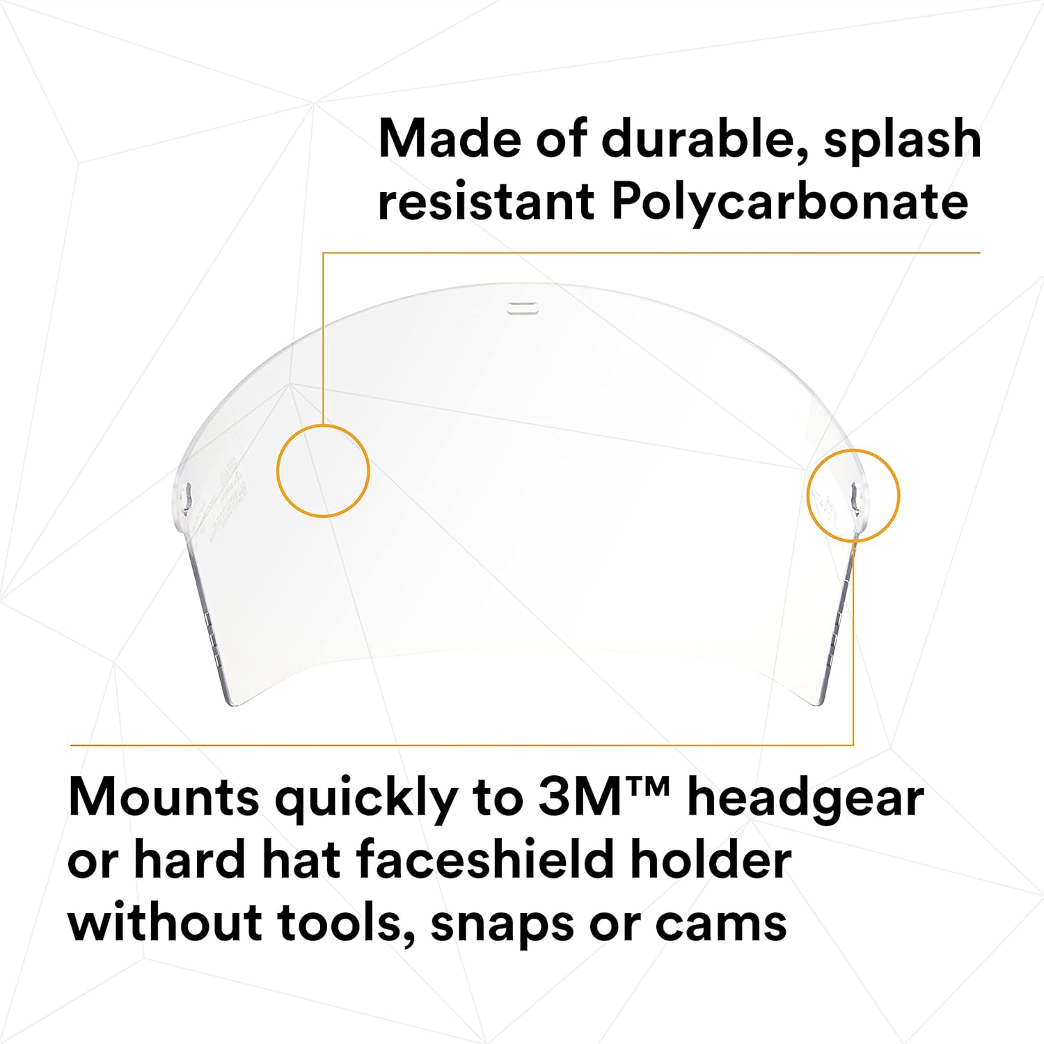 3M H8A Ratchet Headgear and Visor Combination with 3M WP96 Clear Polycarbonate Faceshield, Complete Headgear and Face Shield Safety System, ANSI Z87