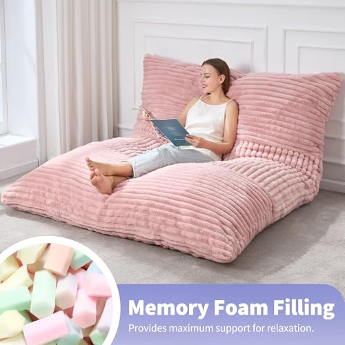 Hobestluk 3 in 1 Bean Bag Chair Giant Bean Bag Chairs Convertible Bean Bag Floor Cushion with Machine Washable Cover