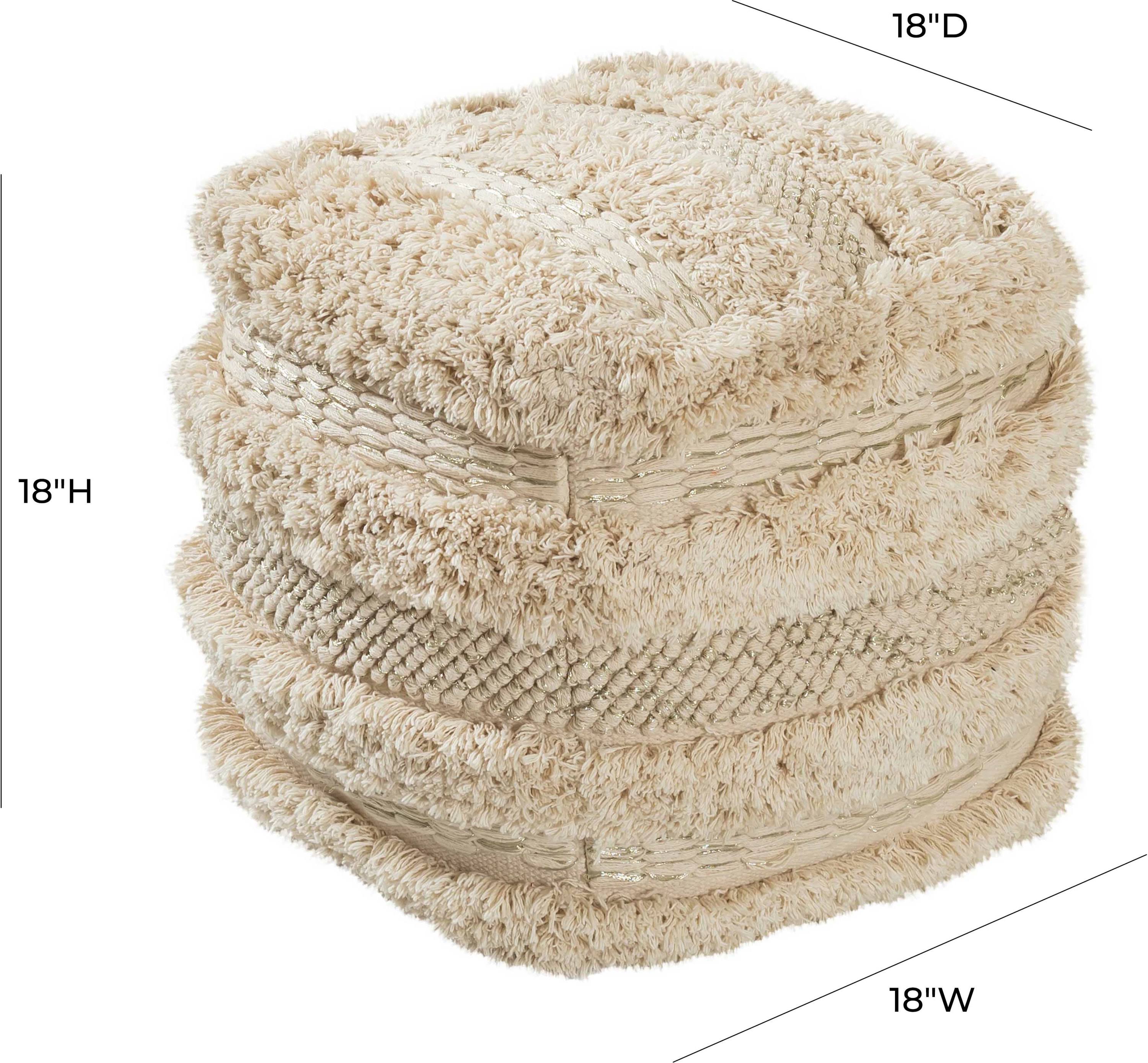 TOV Furniture Yorba Cotton Pouf