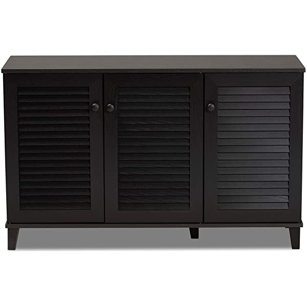 Baxton Studio Warren Shoe-Storage Cabinet, Espresso