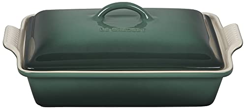 Le Creuset Stoneware Heritage Covered Rectangular Casserole, 4 qt. (12" x 9"), Cerise
