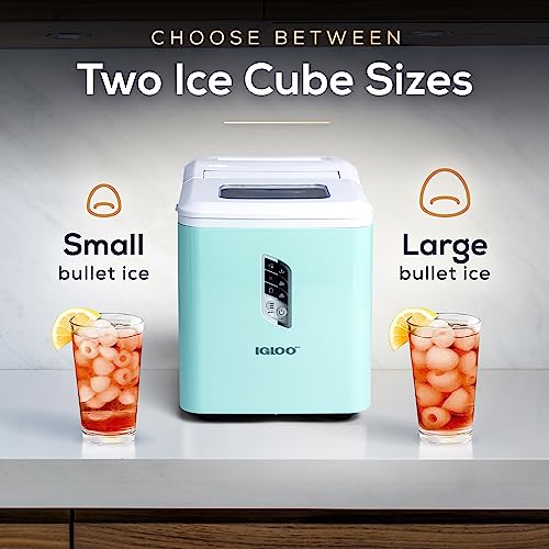Igloo Electric Countertop Ice Maker Machine - Automatic and Portable - 33 Pounds in 24 Hours - Icecube Maker - Plastic Scoop and Basket