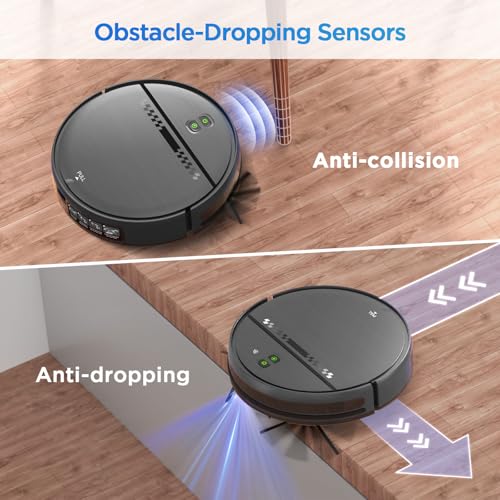 Robot Vacuum and Mop Combo, 2-in-1 Robot Vacuum Cleaner, Perfect for Pet Hair, Hard Floor and Carpet, Anti-Bump, Anti-Fall, App