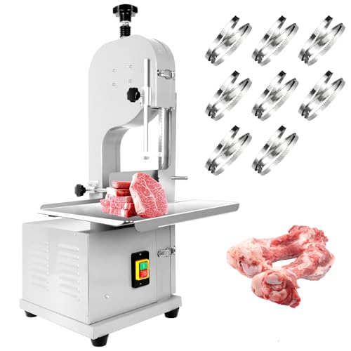 2000W Commercial Bandsaw Machine, 20x16" Stainless Table, 0.04-8" Cutting Thickness, Electric Bone Saw Machine with 8 Blades