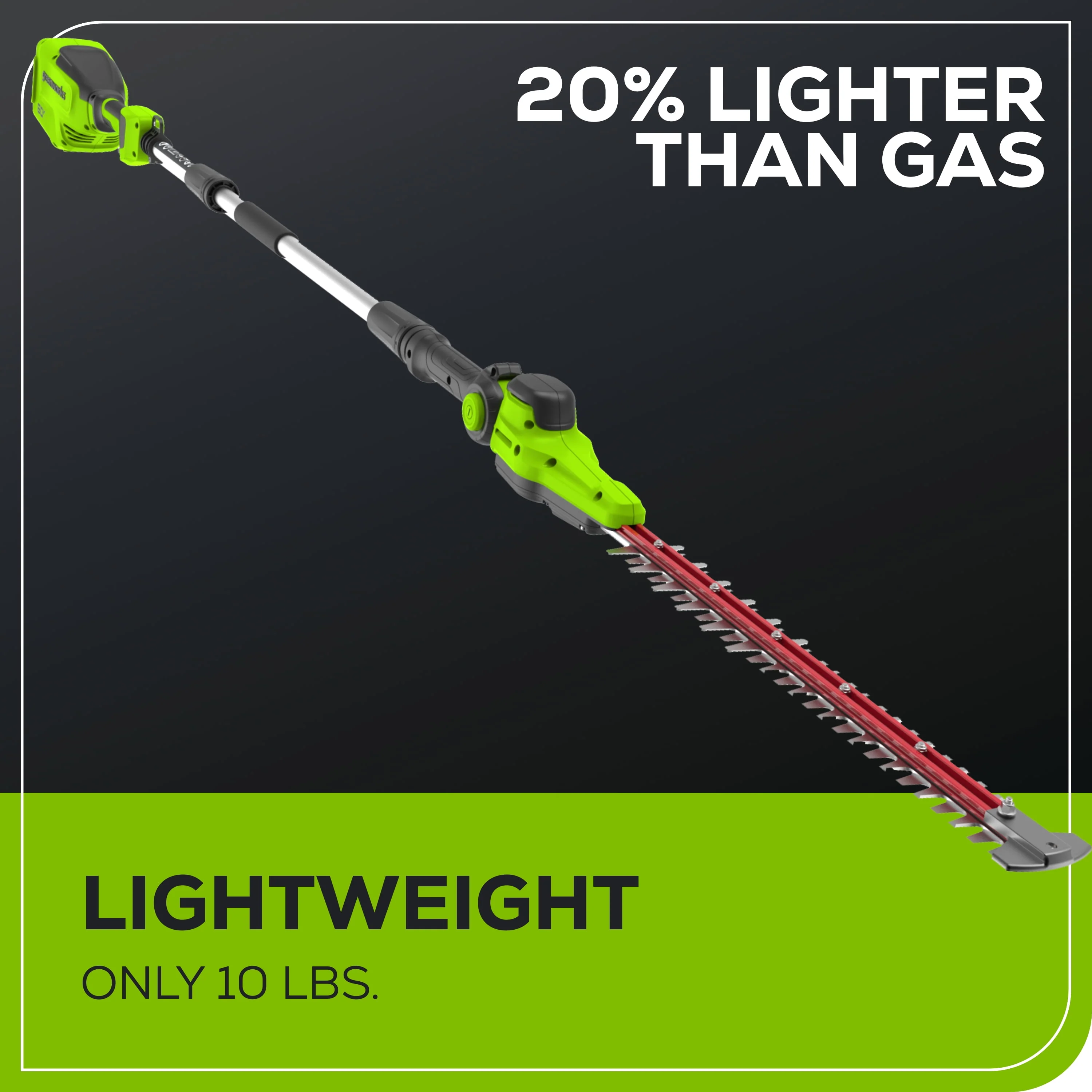Greenworks 60V 20 Pole Hedge Trimmer with 2.0 Ah Battery & 3 Amp Charger 2307502