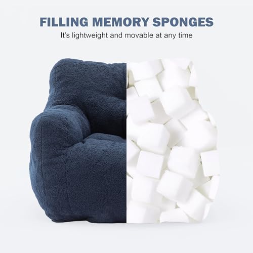 INMOZATA 3FT Bean Bag Chair for Adult Teens Kids(with Filler) Furniture - Soft Teddy Fabric Lazy Sofa Chair