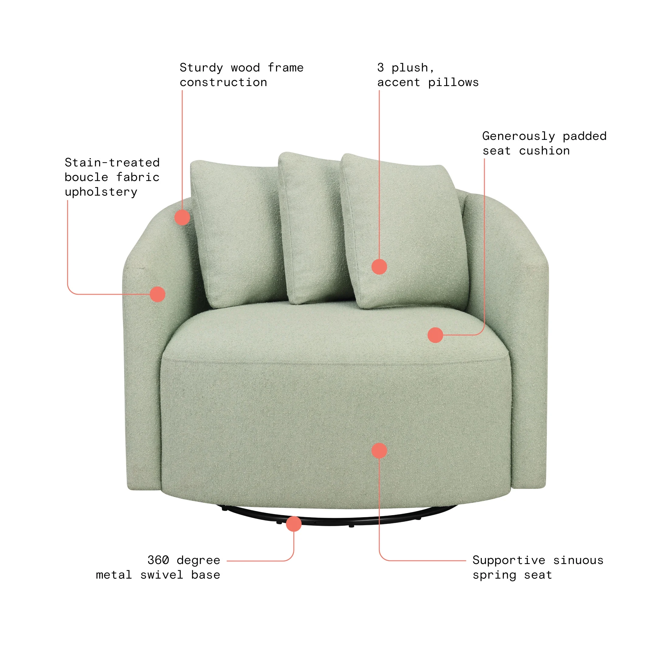Beautiful Drew Chair by Drew Barrymore, Sage