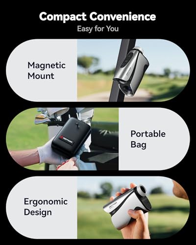 REDTIGER OLED Range Finder Golf with Slope, 1200 Yards Laser Rangefinder Golfing, 7X Magnification Range Finder Golf Magnetic