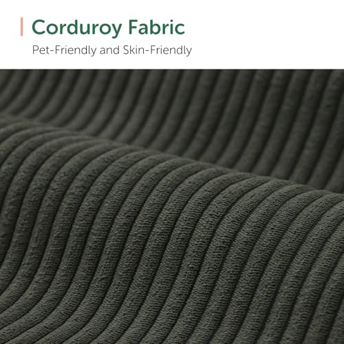 HONBAY Corduroy Modular Sectional Couch with Storage L-Shaped Sectional Couches for Living Room 6 Seater Modular Sofa, Dark Gray
