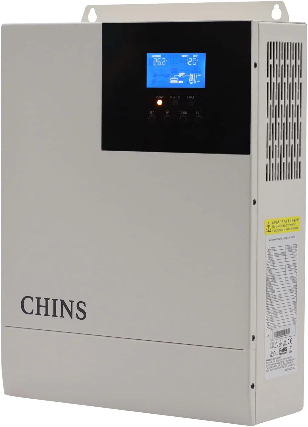 CHINS 24V 3000Watt All-in-One Solar Charger Inverter Suitable for 24V Lead-Acid/Lithium Battery