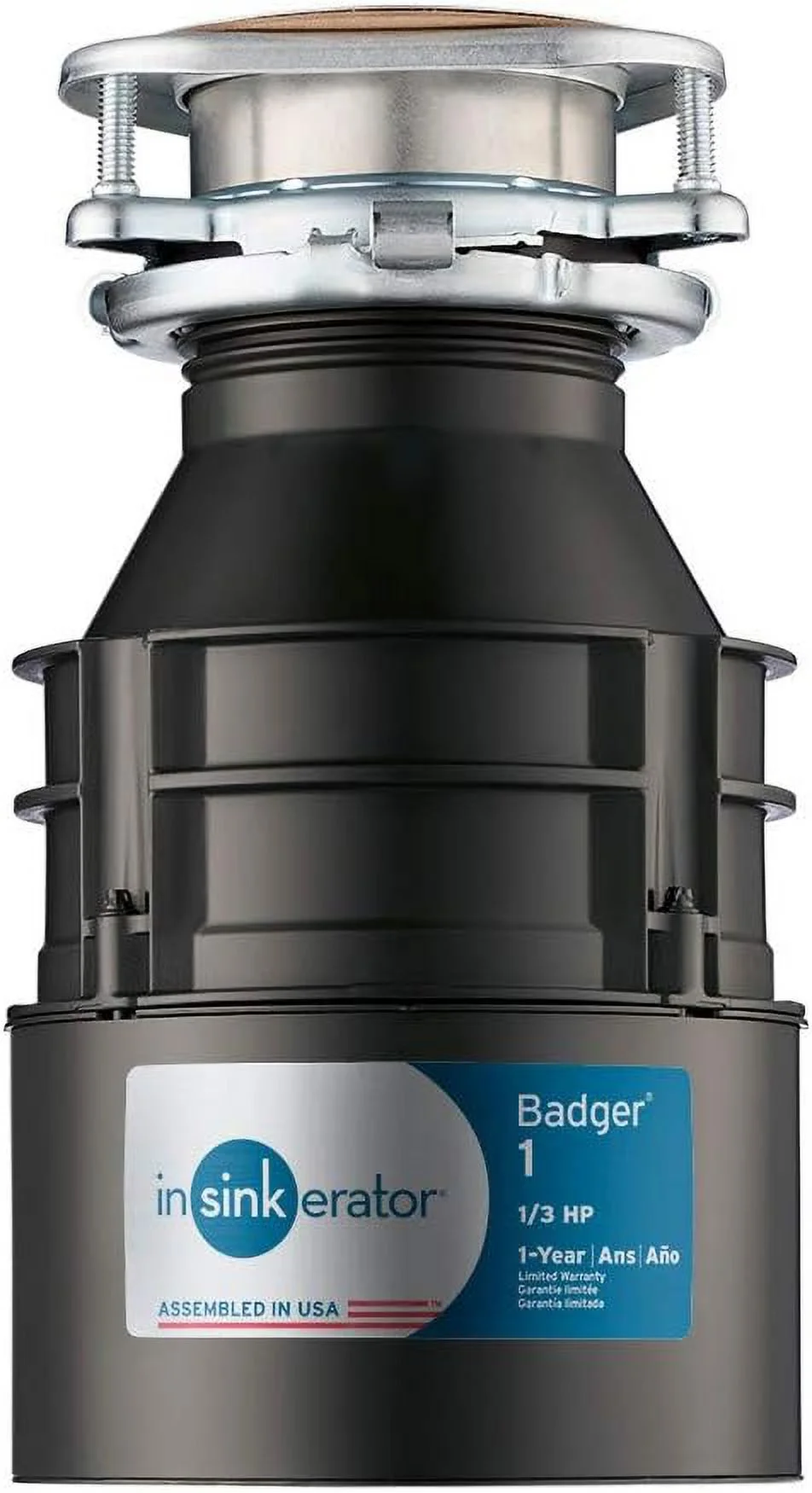 In-Sink-Erator Badger 1 W/ Cord Garbage Disposal, Badger 1, 1/3 HP Continuous Feed