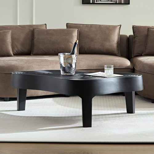 JUSTONE 15.75 ''Round Coffee Table, Accent End Table for Living Room Office Apartment, Modern Minimalist Side Table with Faux Marble Pattern