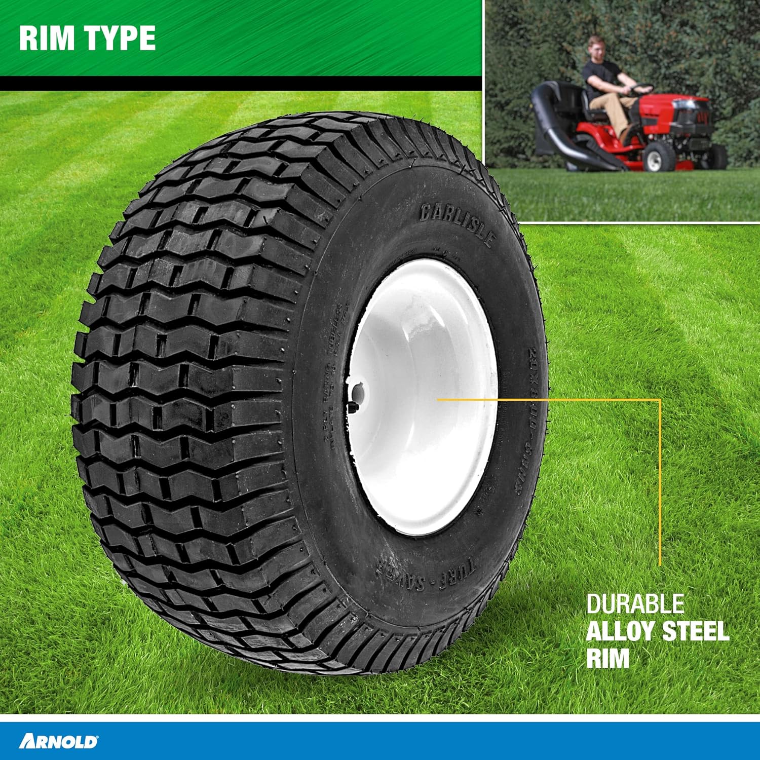 Arnold 20-Inch x 8-Inch Replacement Tractor Tire