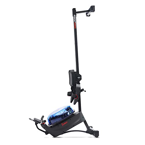 Sunny Health & Fitness Elite Water Rowing Machine with High Dynamic Resistance Vertical Tank