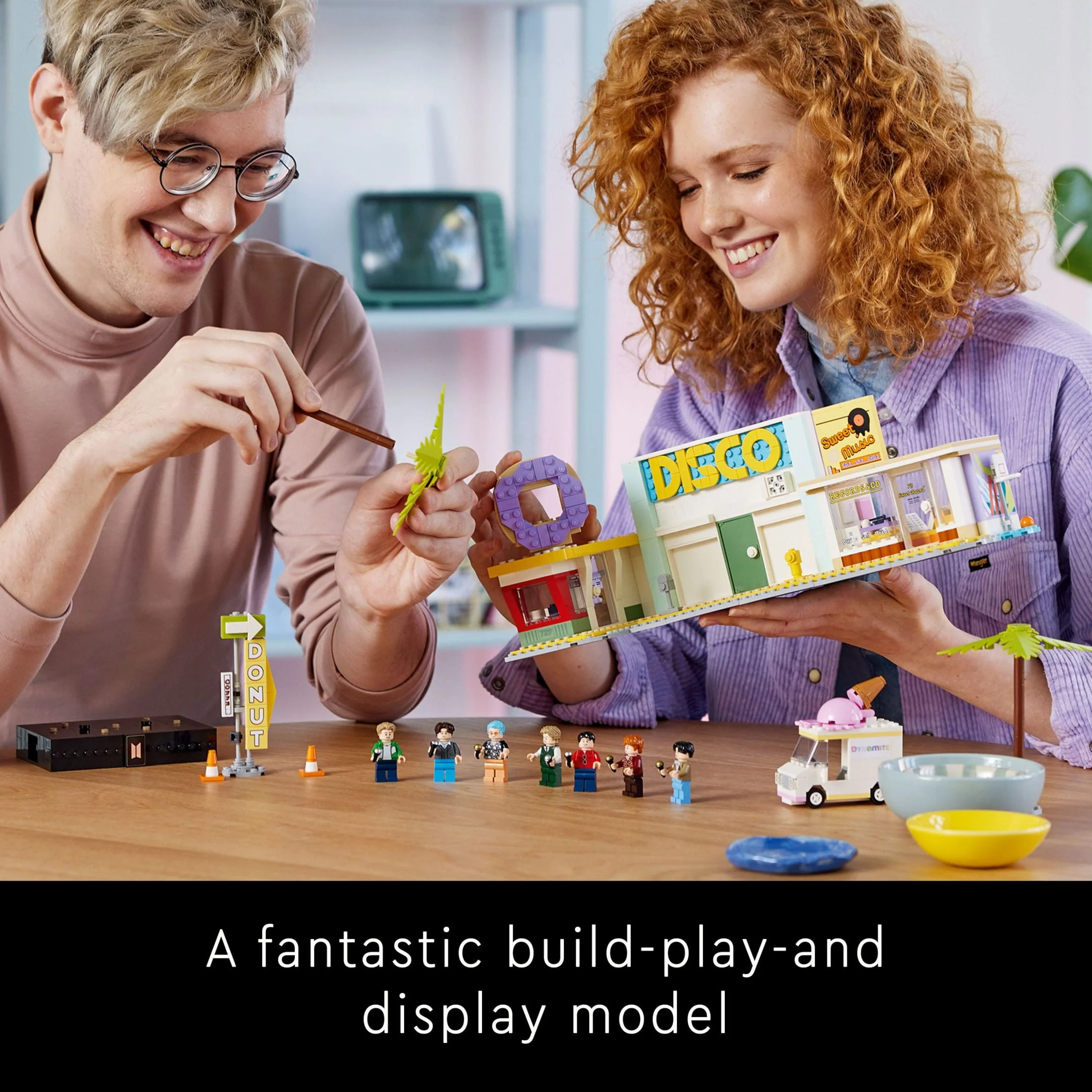 LEGO Ideas BTS Dynamite 21339 Model Kit for Adults, Gift Idea for BTS Fun with 7 Minifigures of the Famous K-pop Band, Features RM, Jin, SUGA, j-hope