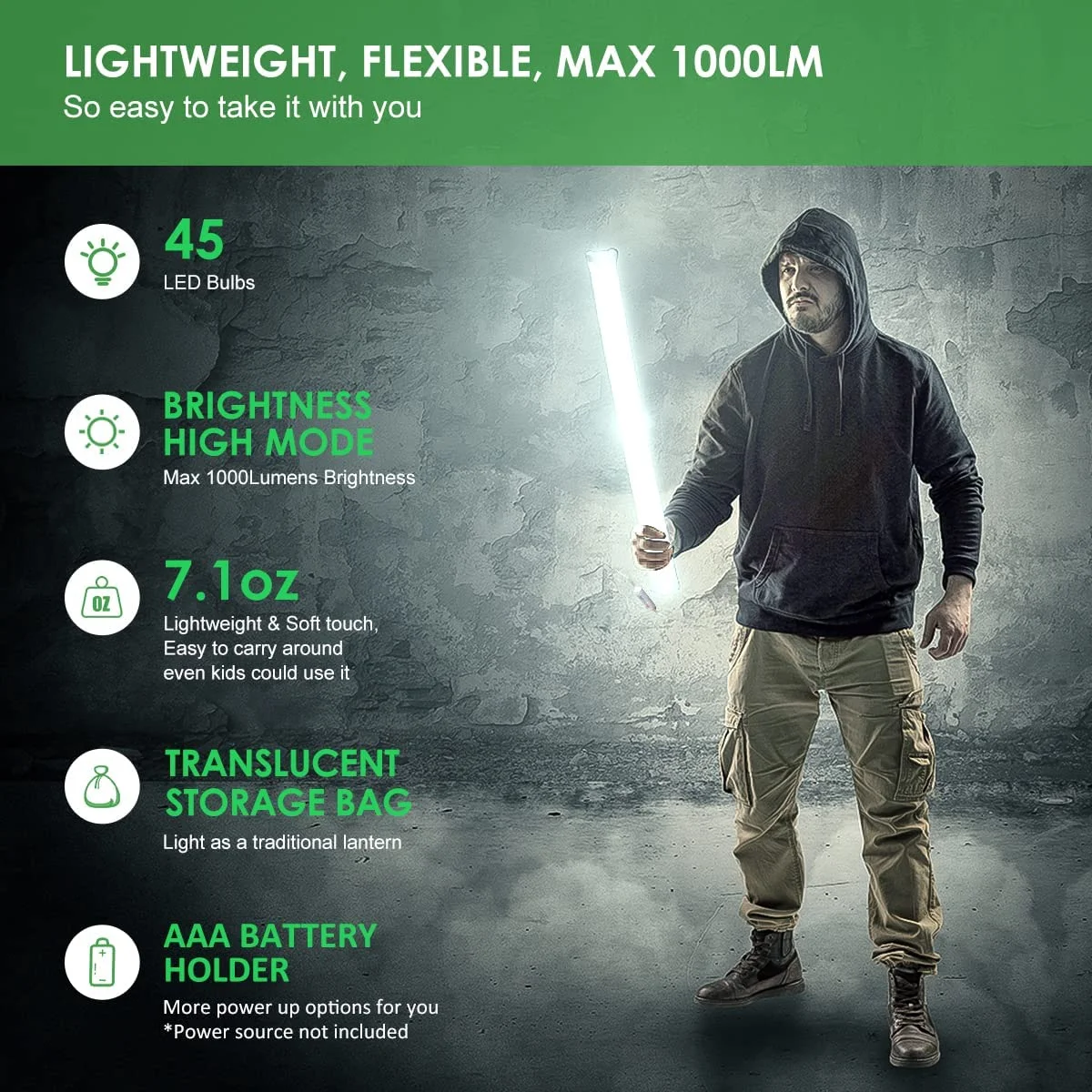 1000LM Camping Lights and Lanterns, Collapsible Outdoor LED Camping Lantern Tent Lights with Battery Powered