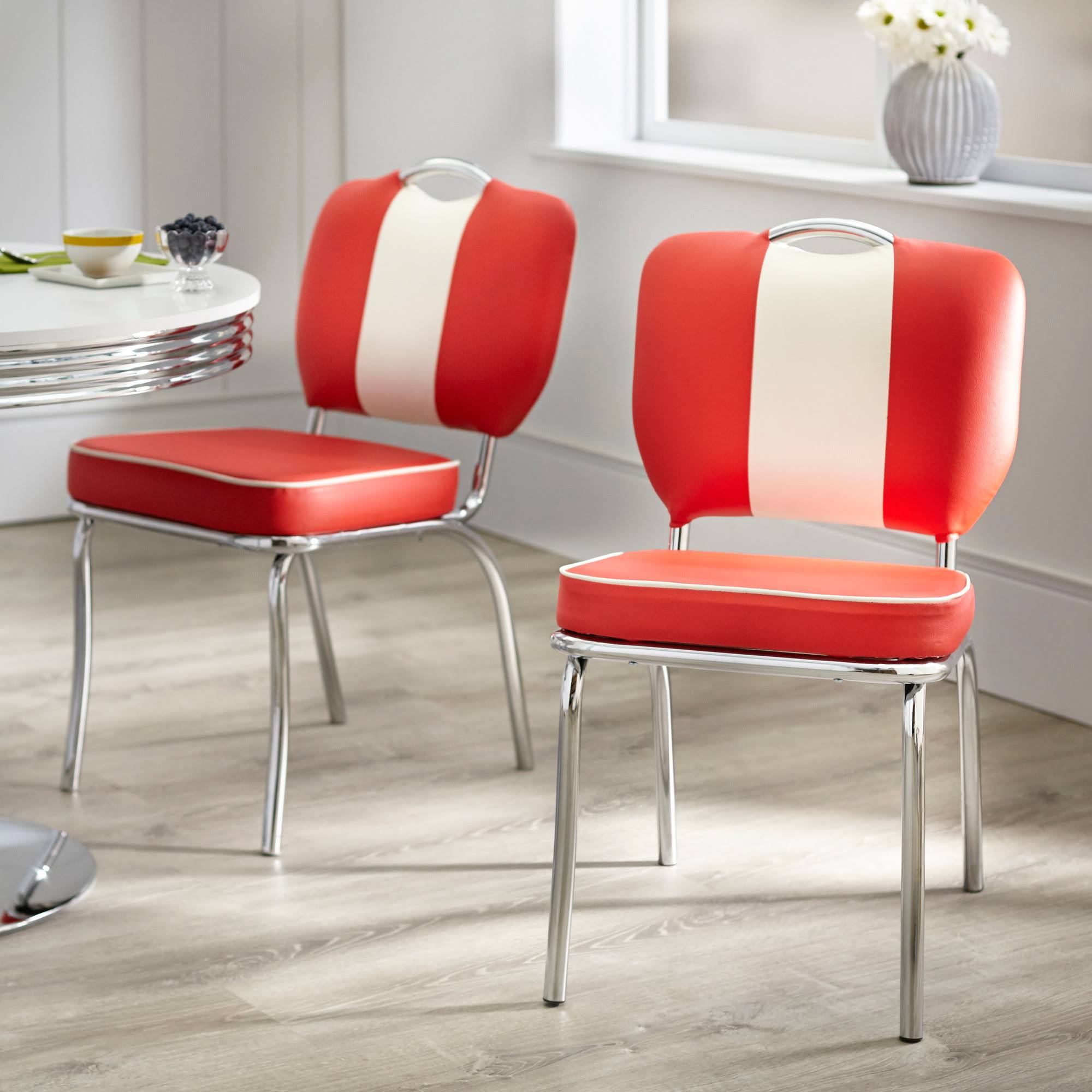 Simple Living Raleigh Retro Dining Set (Red/White - 3-Piece Sets)