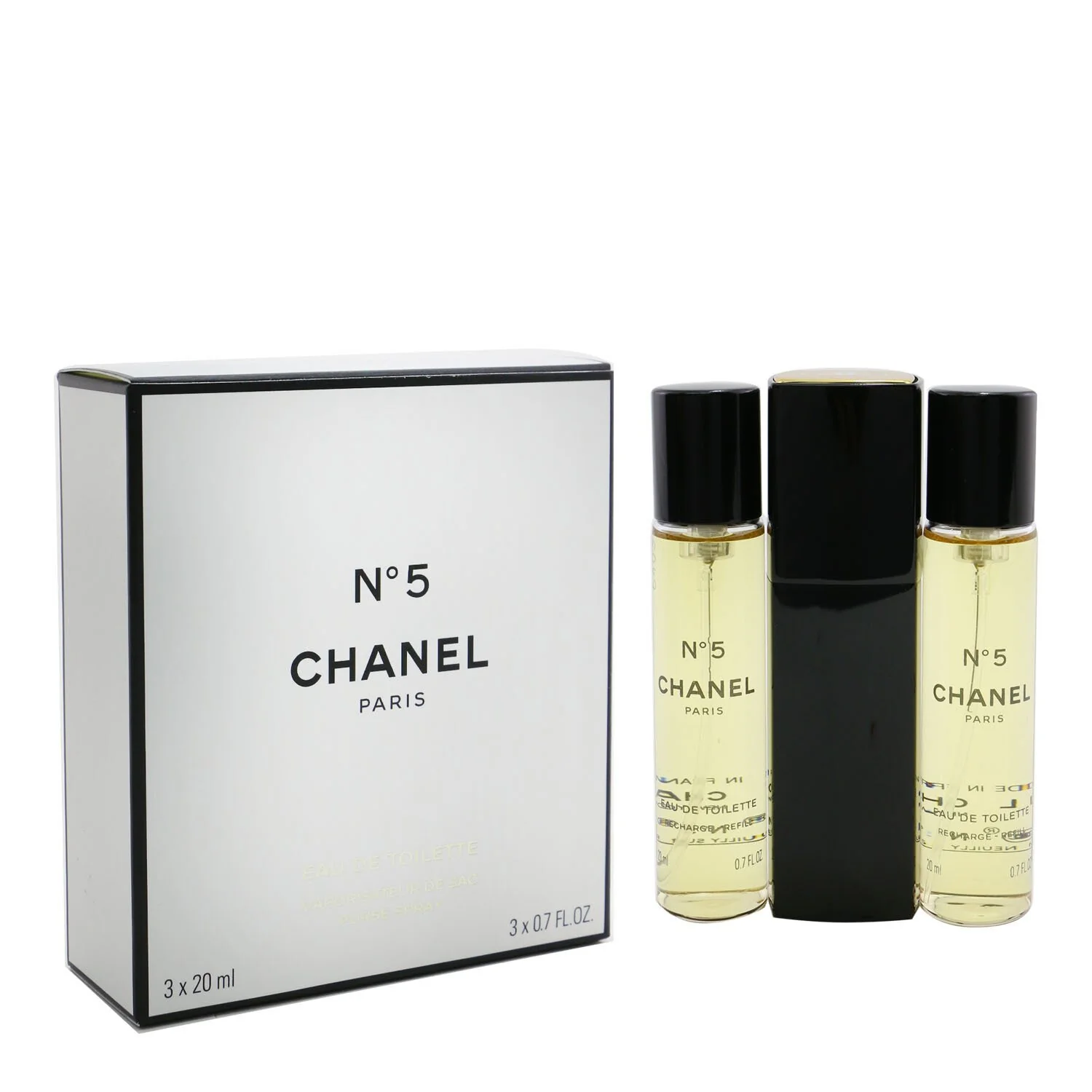 Chanel No.5 Eau De Toilette Purse Spray And 2 Refills 3x20ml/0.7oz