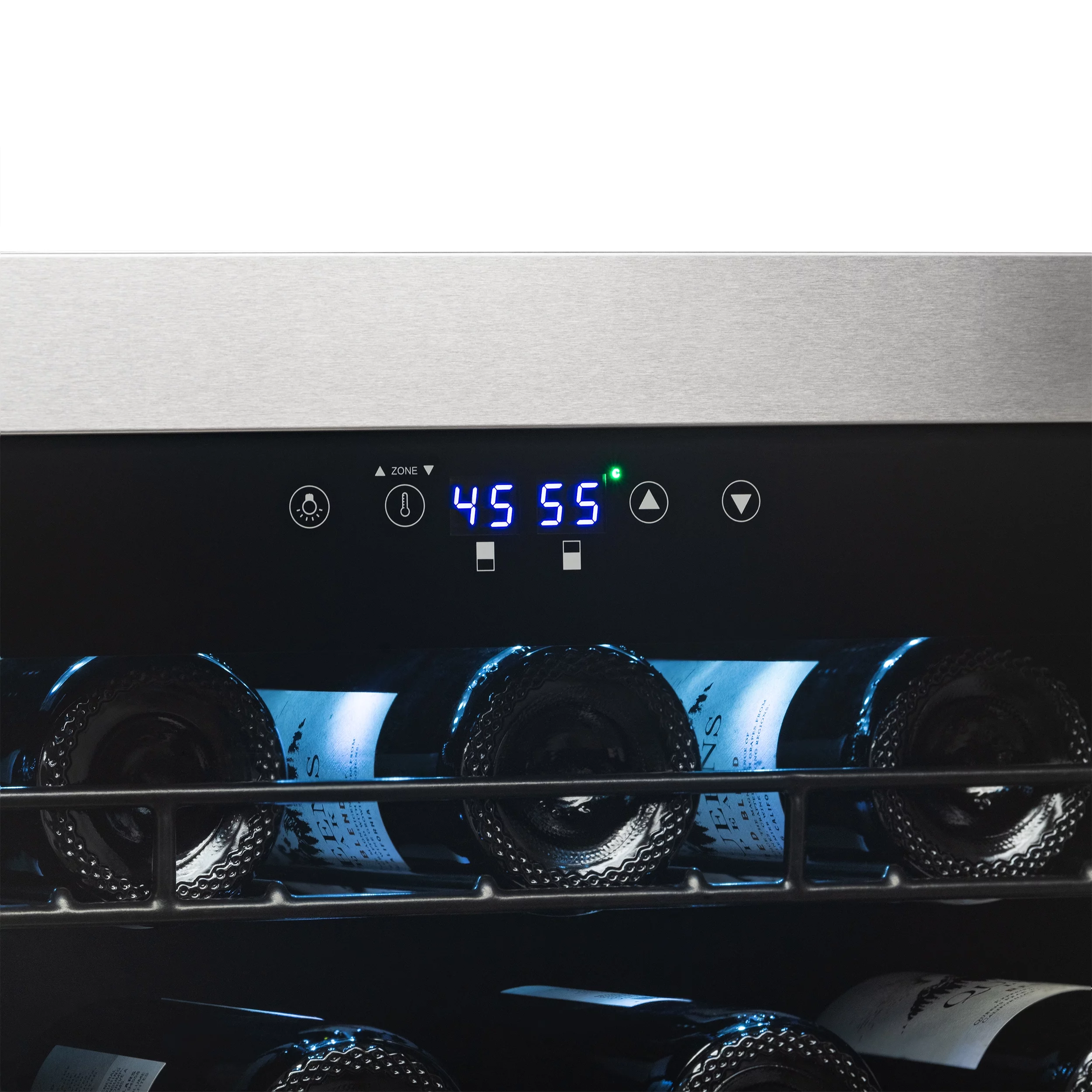 Newair Freestanding Wine Refrigerator, 98 Bottle Dual Zone Compressor Wine Fridge in Stainless Steel