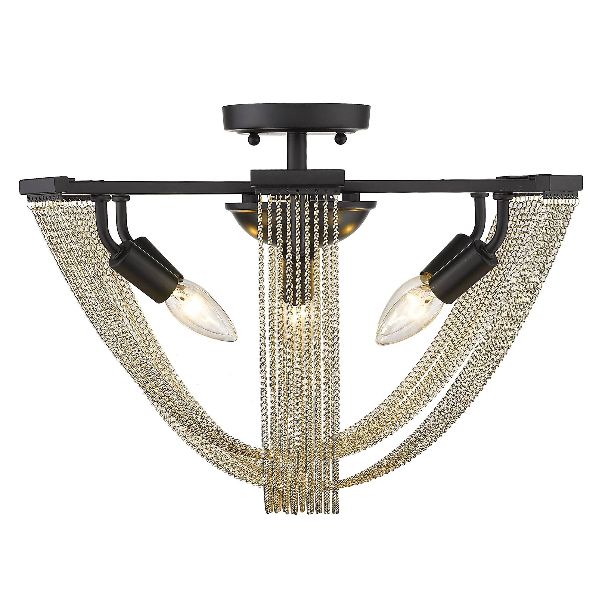 Golden Lighting 1896-6SF BLK-CHN Samba 6 Light Semi-Flush Matte Black