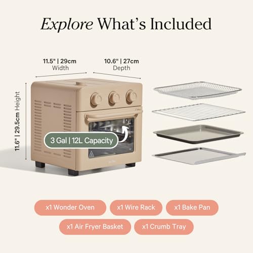 Our Place Wonder Oven | 6-in-1 Air Fryer & Toaster Oven with Steam Infusion | Compact, Countertop Friendly, Fast Preheat, Multifunctional | Air Fry