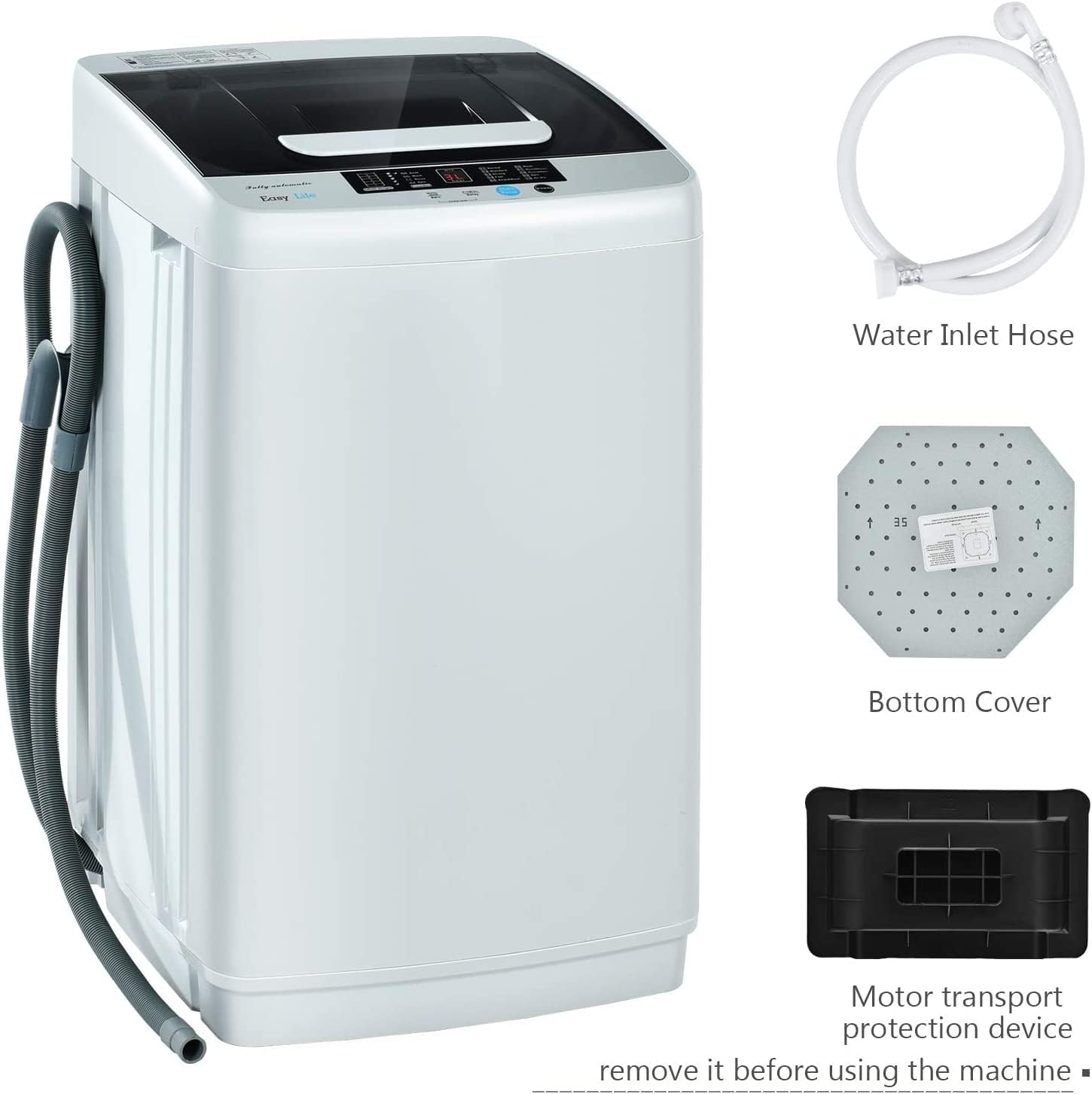 FUTADA Full Automatic Washing Machine, 2 in 1 Portable Laundry Washer, 8.8 Lbs Washer & Dryer Combo w/Built-in Barrel Light, LED Display