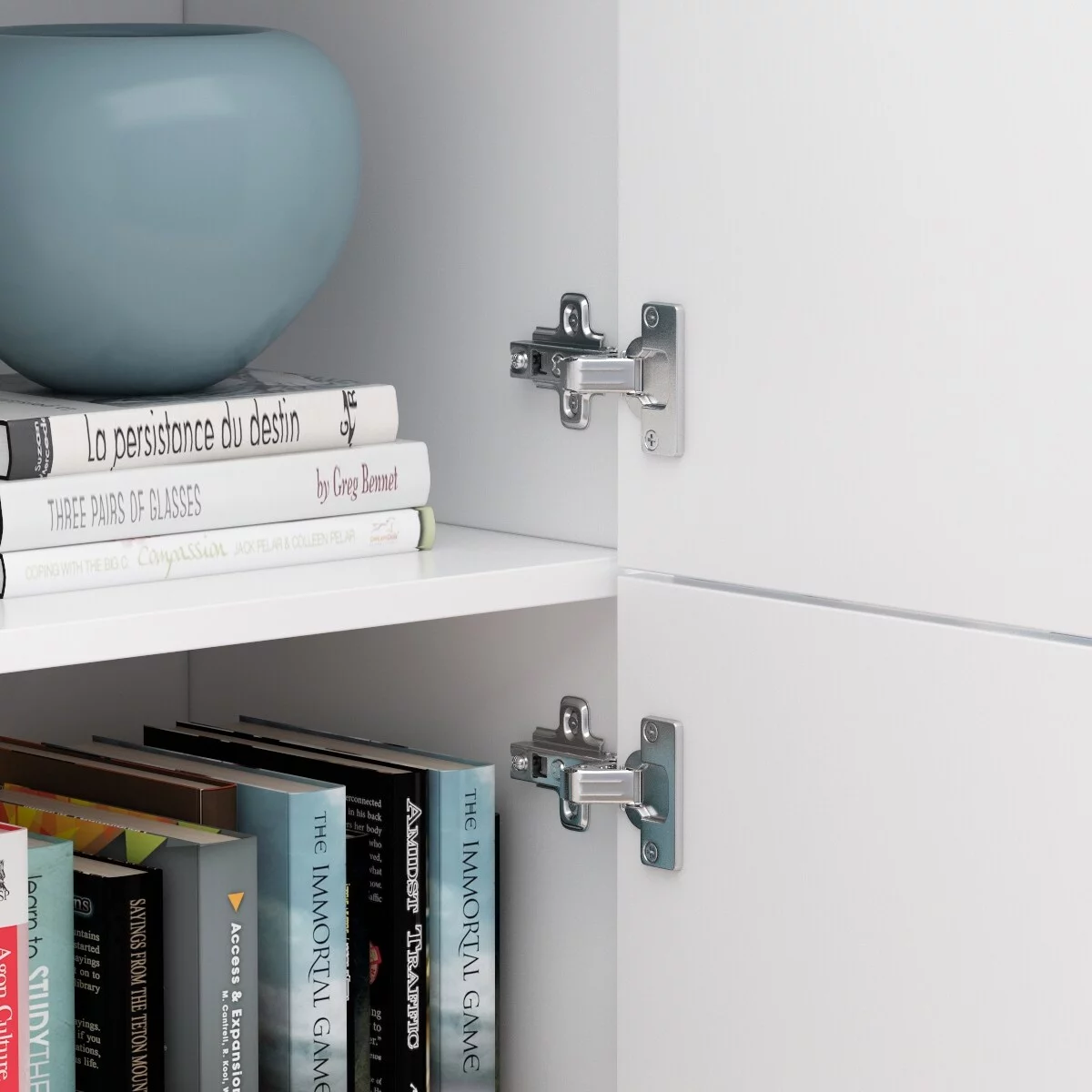 Kerrogee Tall Storage Cabinet with Doors Adjustable Shelves, White - 61.2"H