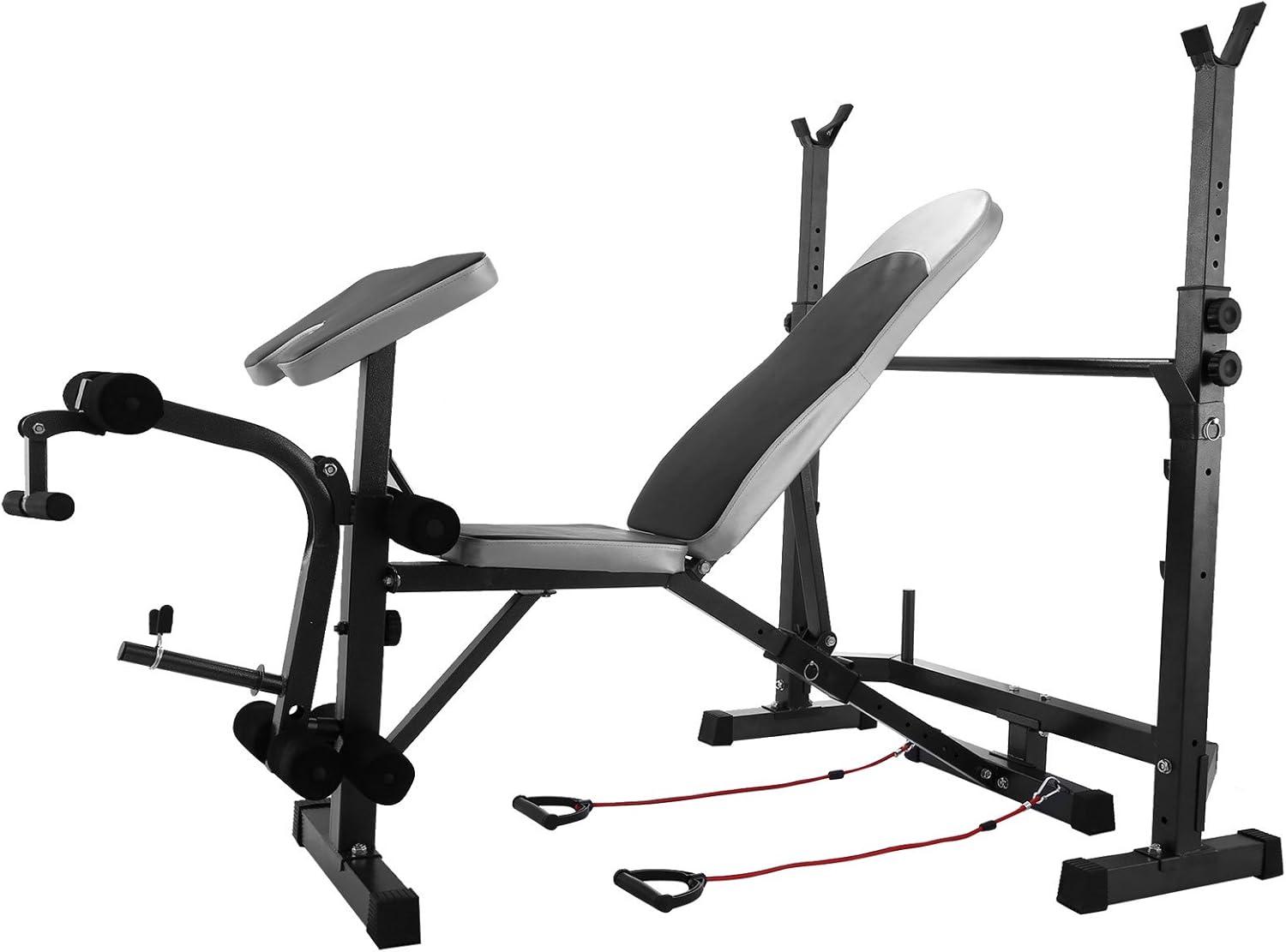 Happybuy Weight Bench 660LBS Weight Lifting Bench Weight Bench Adjustable Exercise Bench for Indoor Use Weight Bench Set with Leg Developer Workout