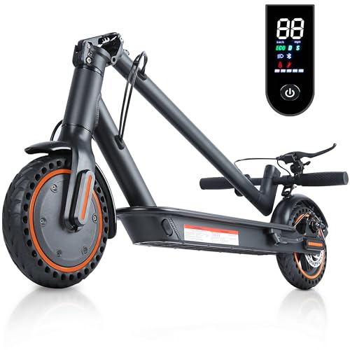 Electric Scooter for Adults, 8.5” Solid Tires, 500W Motor, Up to 19 MPH, 21 Miles Range Commuter Escooter, with Dual Brake System, APP, LED Display