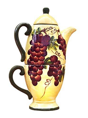 4pc Ceramic Canister Set Tuscany Grape