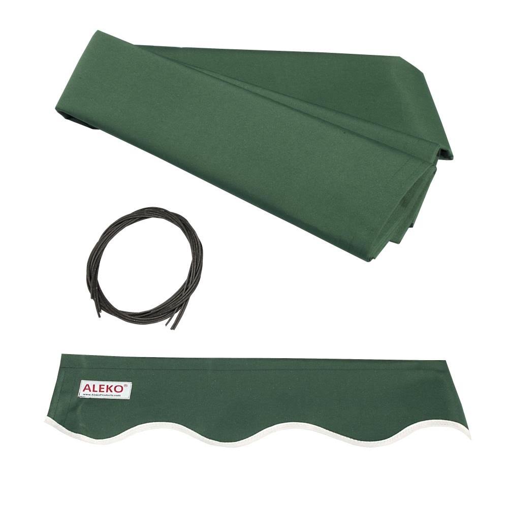 Aleko 12&x10& Motorized Retractable Patio Awning, Green Color