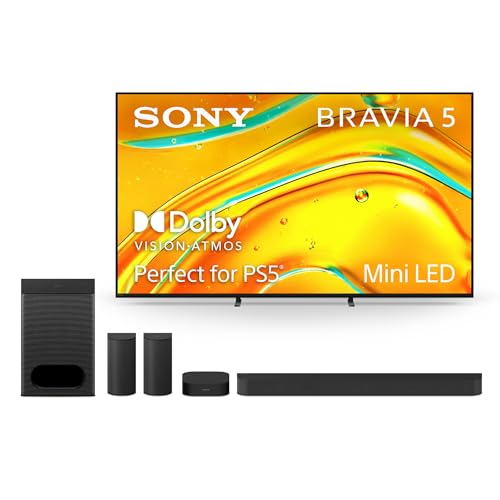 Sony BRAVIA 5 65 Inch TV, Mini LED, 4K Smart Google TV, XR Processor with AI Technology,120hz Television with Dolby Vision/Atmos