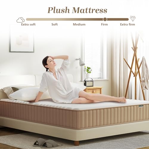 Full Mattress, 12 Inch Full Size Mattress with Cooling-Gel Memory Foam &Pocket Spring Hybrid, CertiPUR-US Certified, Medium Firm