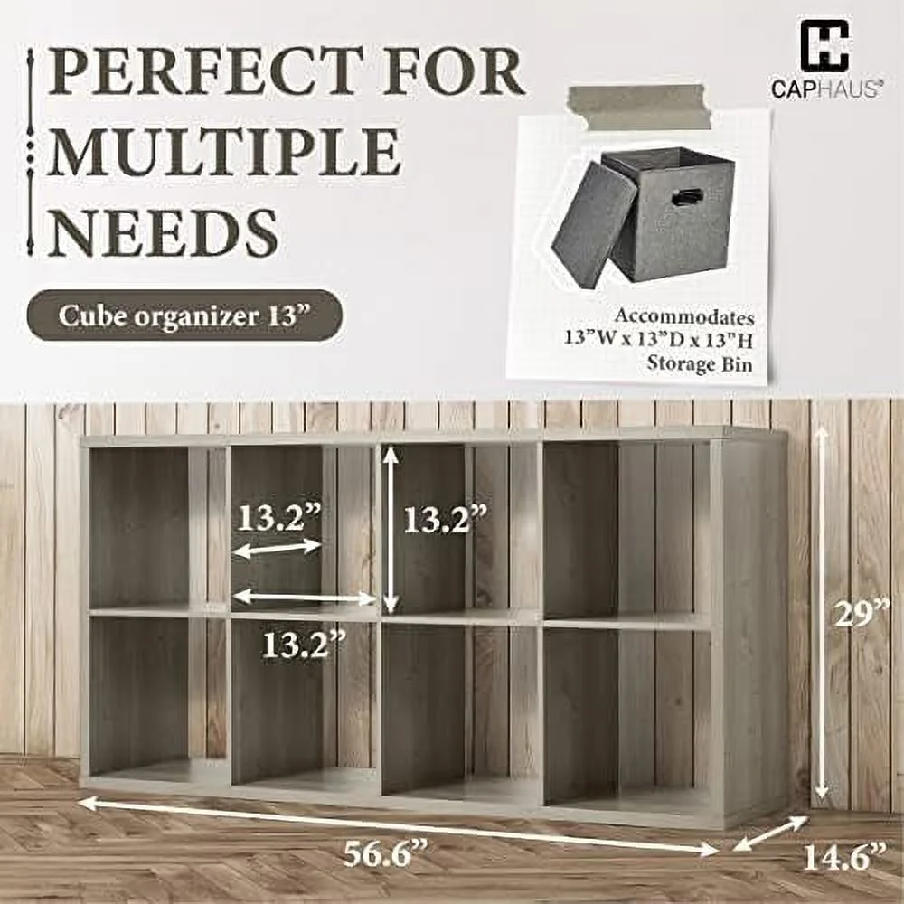 HOOMHIBIU 13-Inch Cube  Organizer   with Extra Thick Exterior Edge  Room Open   Divider  Bookcase  6-Cube / 8-Cube / 9-Cube  Colors Available in