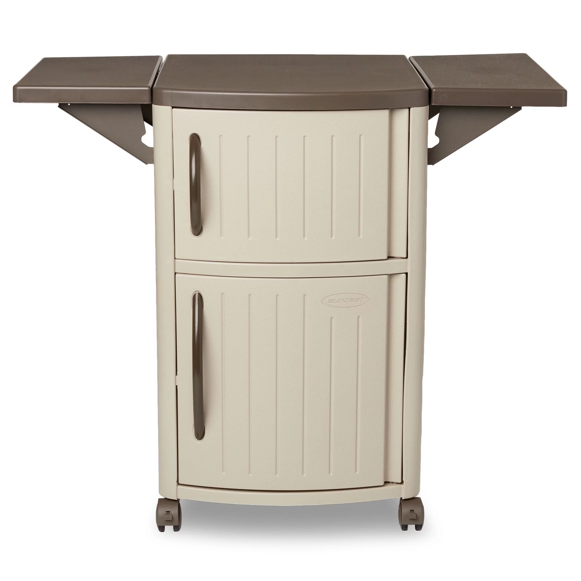 Suncast DCP2000 Portable Outdoor Prep Serving Grill Station Table and Cabinet