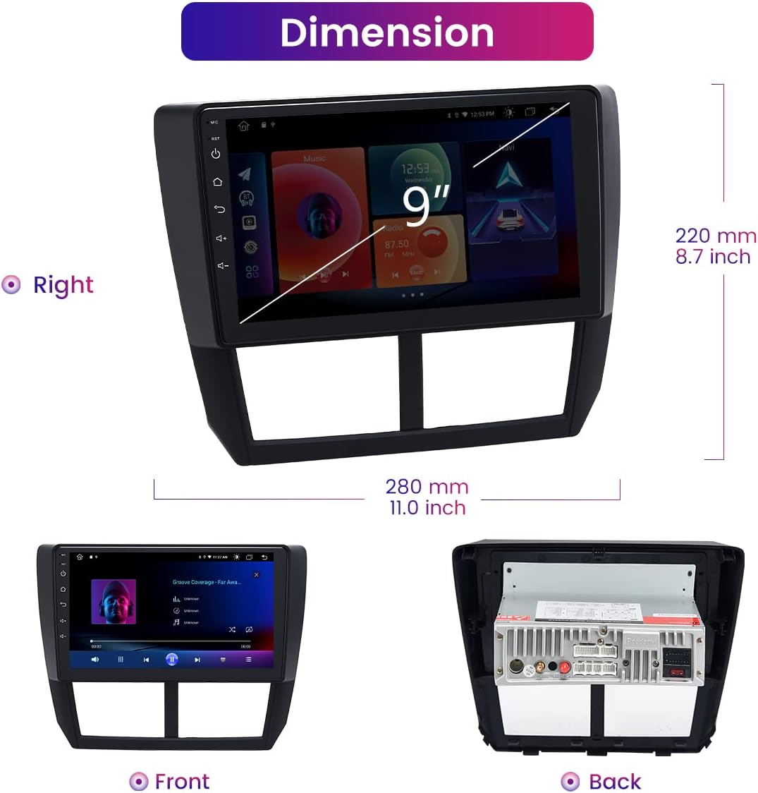 Roadanvi for Subaru Forester WRX 2016 2017 2018 2019 2020 Car Stereo Bluetooth Radio Car Navigation Carplay Android Auto 1280x720 IPS Touch Screen