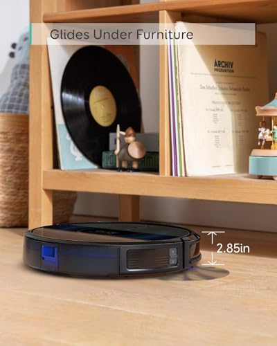 eufy Robot Vacuum C10 with Self Emptying, 8 Weeks Hands Free, Advanced Smart Mapping with LiDAR Navigation, 2.85-Inch Slim Design, Powerful Suction