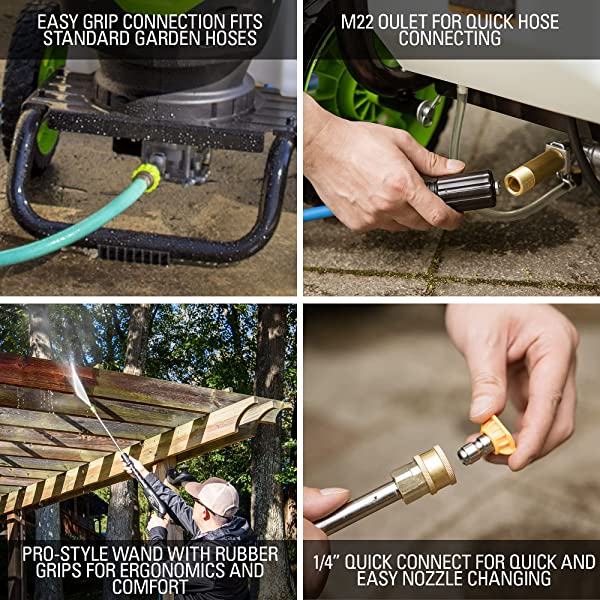 Greenworks Pro 2300 Max PSI @ 2.3 GPM (14 Amp) Brushless Electric Pressure Washer GW2300