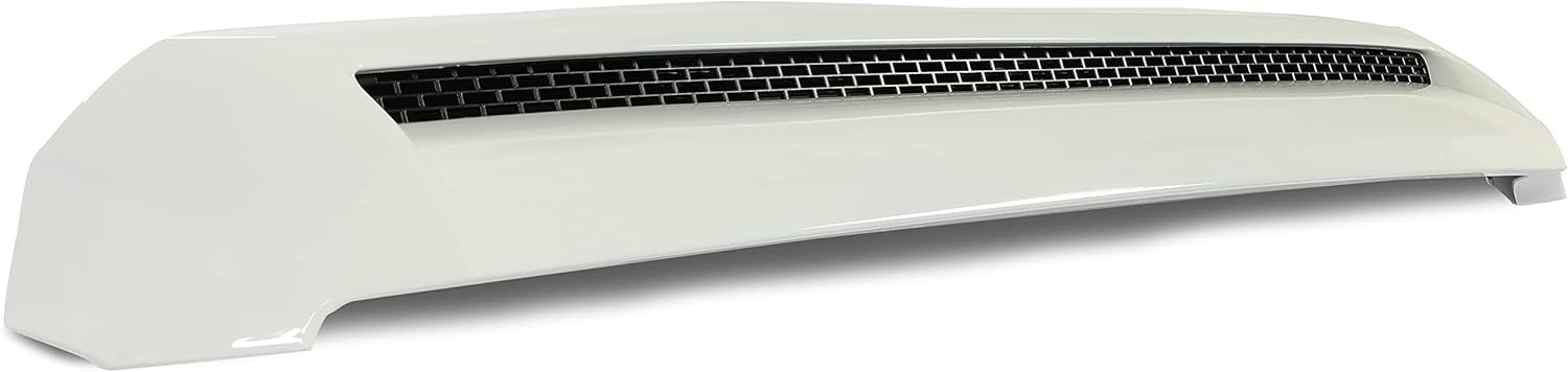 HECASA White Painted Hood Molding Hood trim Compatible with 2014-2021 Toyota Tundra engine Hood Bulge Grille Hood Scoop